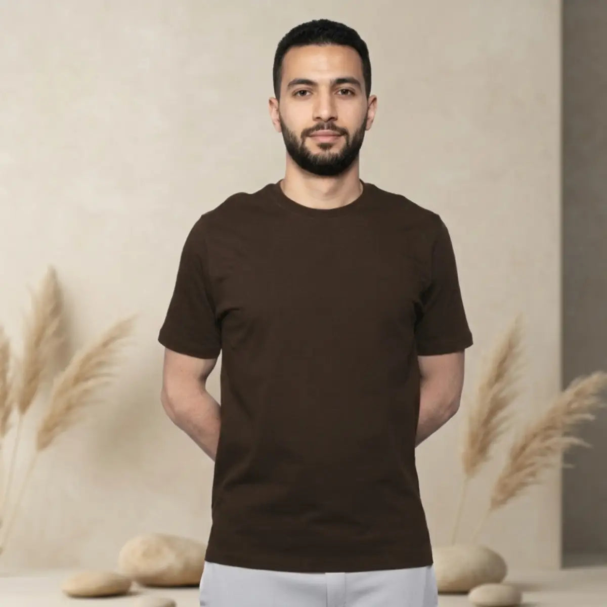 Basic Wear | Basic T Shirt for Men – t shirt ( Cotton ) – Brown