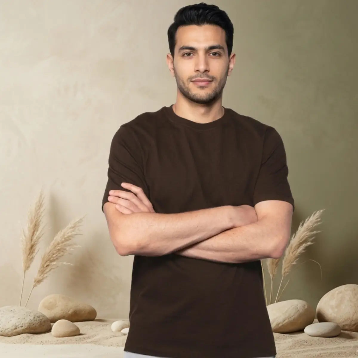 Basic Wear | Basic T Shirt for Men – t shirt ( Cotton ) – Brown