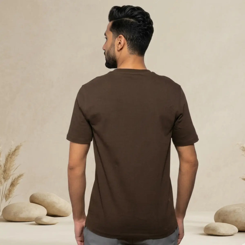 Basic Wear | Basic T Shirt for Men – t shirt ( Cotton ) – Brown