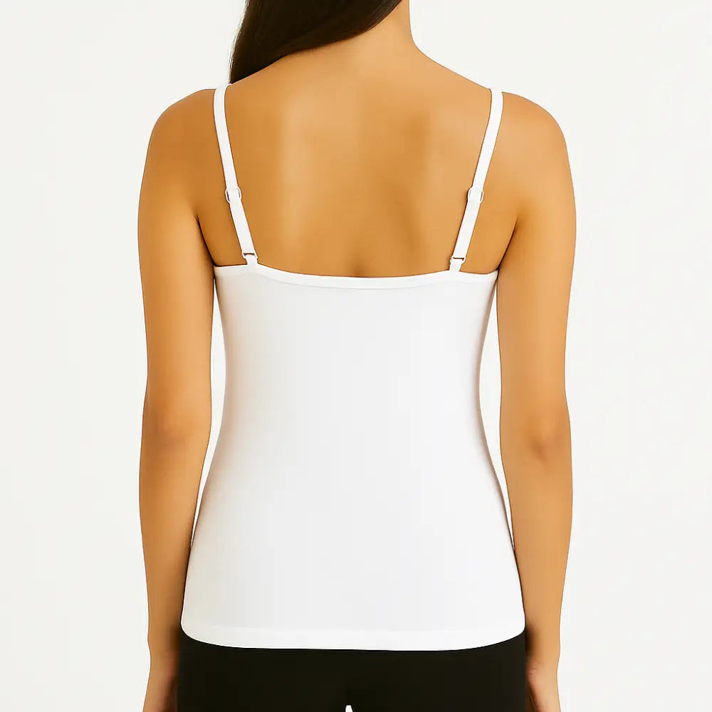 Basic Wear | Mock Neck Sleeveless Top – Viscose (Cotton) – White