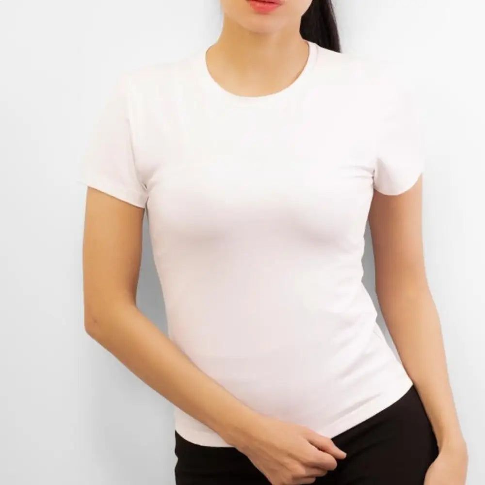 Basic Wear | Crew Neck Short Sleeve T-Shirt – Viscose (Cotton) – White
