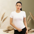 Basic Wear | Crew Neck Short Sleeve T-Shirt – Viscose (Cotton) – White