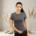 Basic Wear | Crew Neck Short Sleeve T-Shirt – Viscose (Cotton) – Iron Grey