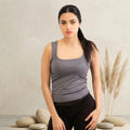 Basic Wear | Sleeveless Mock Neck Top – Viscose (Cotton) – Iron Grey