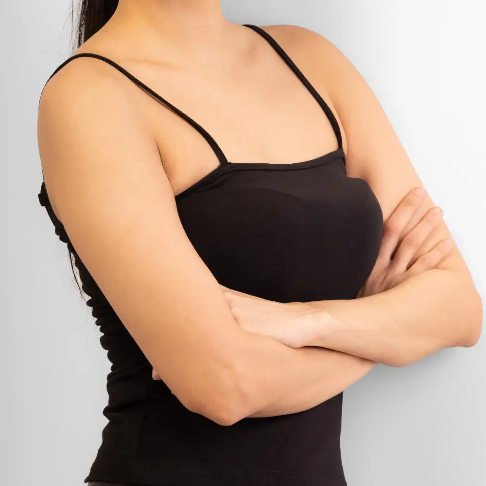 Basic Wear | Square Neck Camisole Top – Viscose (Cotton) – Black