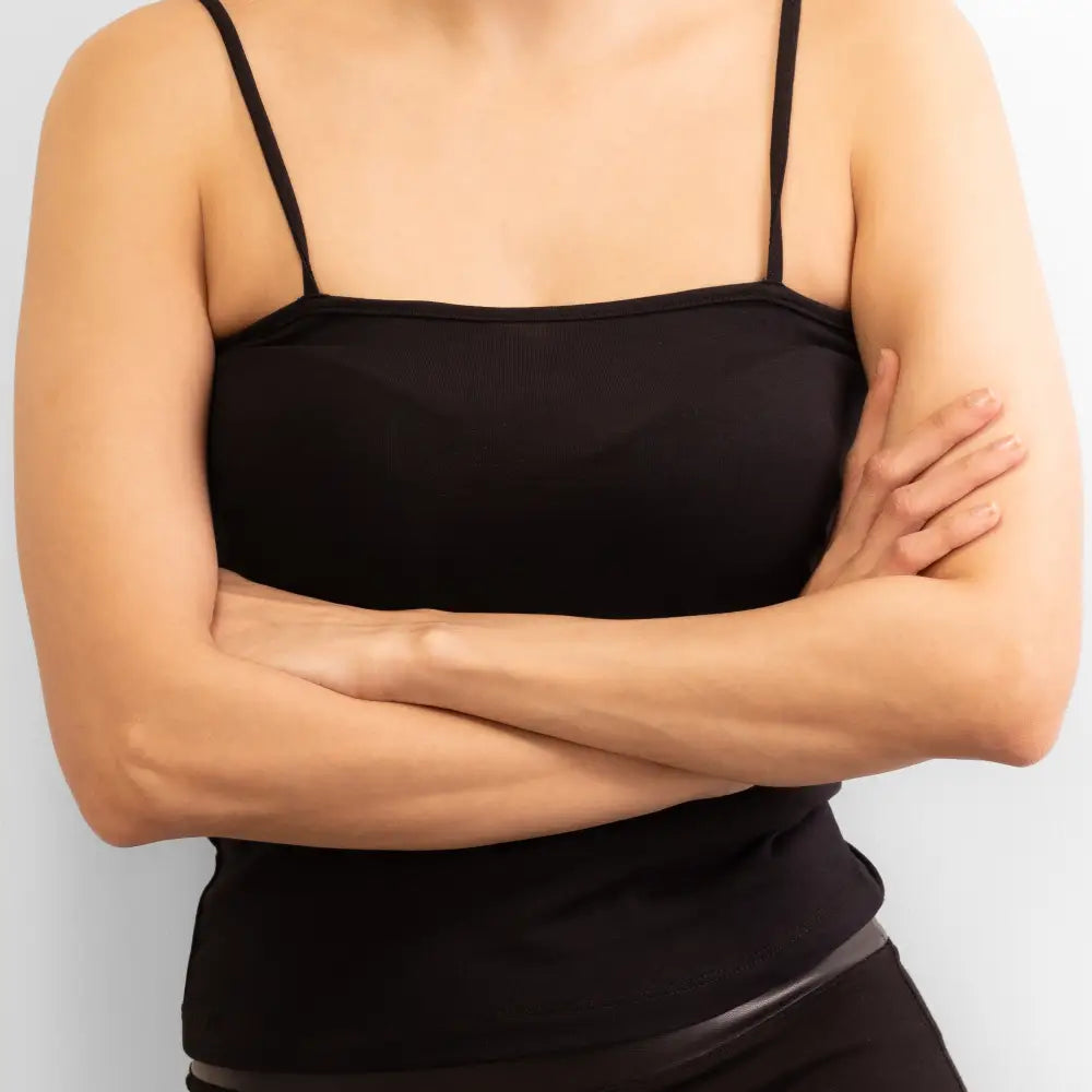 Basic Wear | Square Neck Camisole Top – Viscose (Cotton) – Black