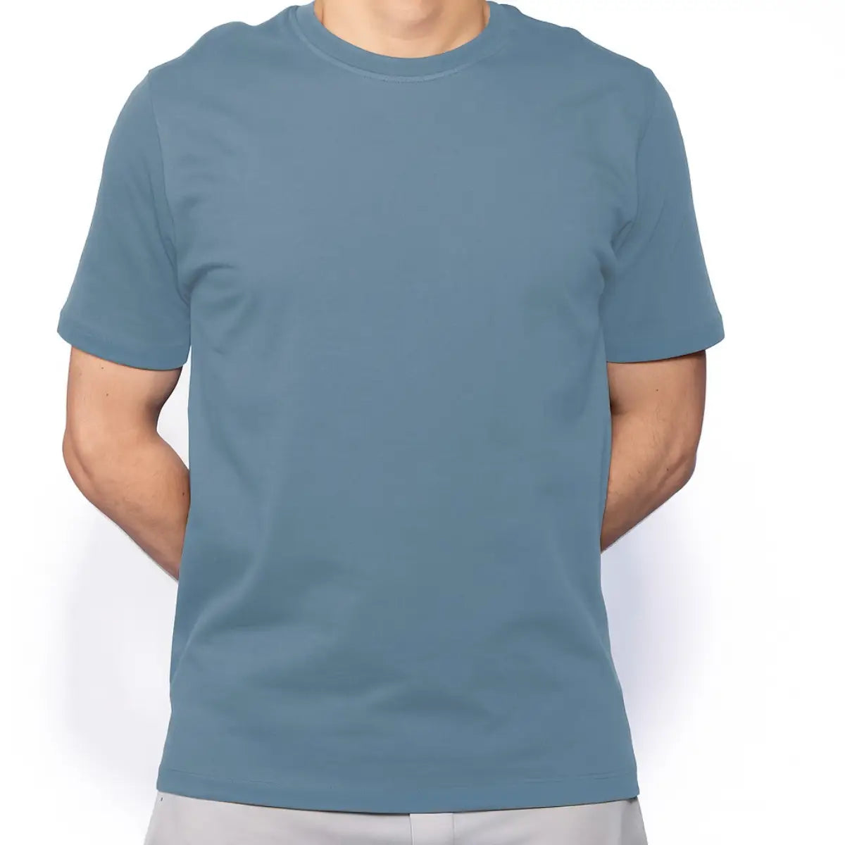Basic Wear | Basic T-Shirt for Men – t shirt ( Cotton ) – Steel Blue