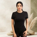 Basic Wear | Crew Neck Short Sleeve T-Shirt – Viscose (Cotton) – Black